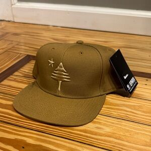 Symmetry Brown Cap with Tree Embroidery